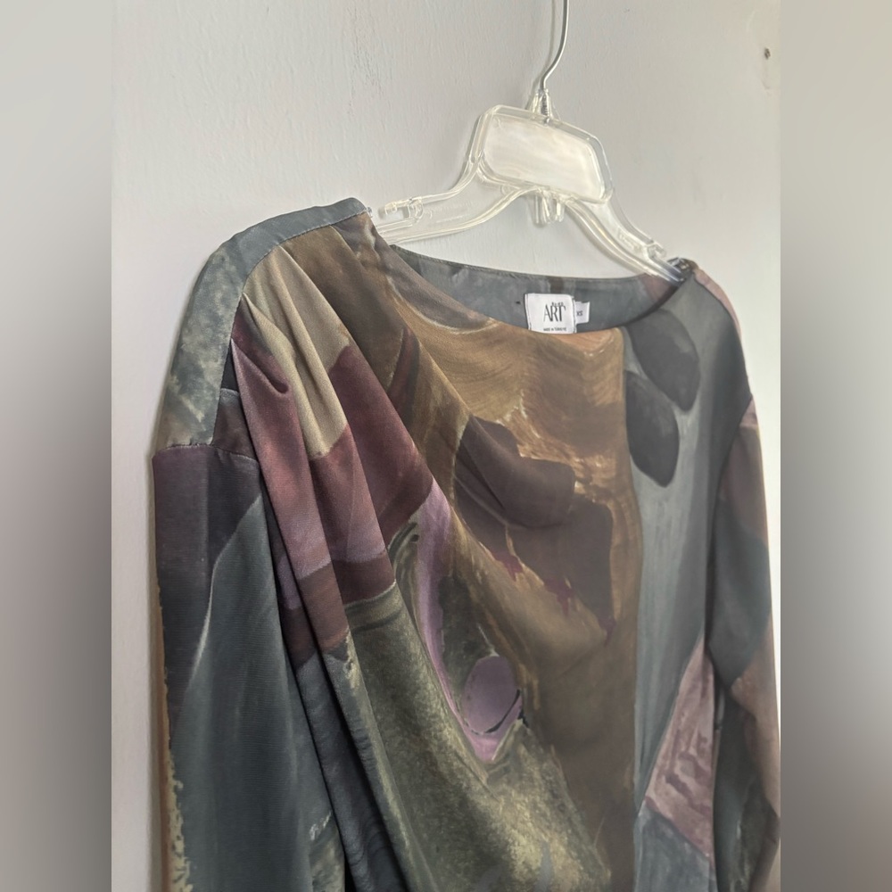 NA-KD Art Collection open back long sleeve draped dress - Picture 4 of 11